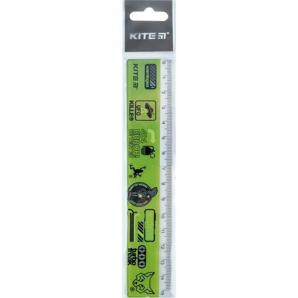 Лінійка пластикова 15 см Kite Fox Rules K24-090-4, 67625 6658 фото