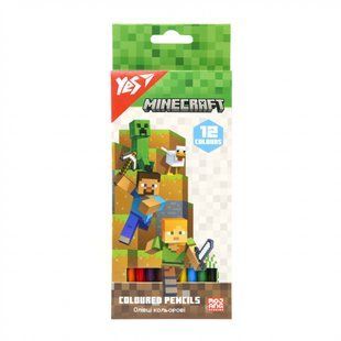 Олівці кольорові 12 кольорів Minecraft Yes, 290760 7947 фото