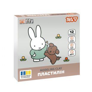 Пластилін 12 кольорів 240 грам Miffy YES, 540719 9149 фото