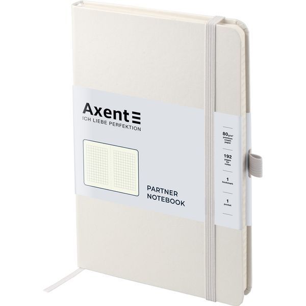 Книга записна А5 125х195 мм клітинка 96 аркушів біла Partner Axent 8201-21-A, 39764 2367 фото