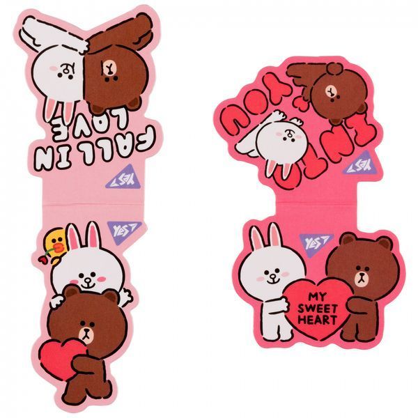 Закладки магнитные 2 штуки Line Friends Sweet heart YES, 708107 6891 фото