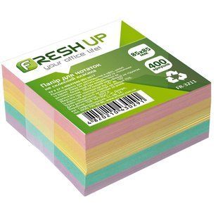 Блок паперу для нотаток не клеєний 85х85 мм 400 аркушів Fresh Up FR-3211, 100410 9388 фото