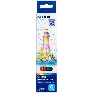 Карандаши цветные 6 цветов Kite Classic K-050, 67644 7685 фото