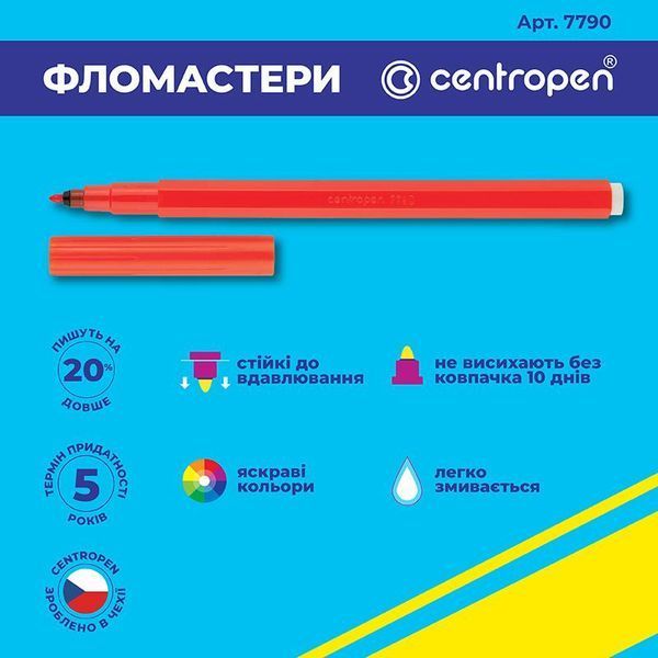 Фломастери 24 кольори Centropen 7790/24, 01460 6 фото