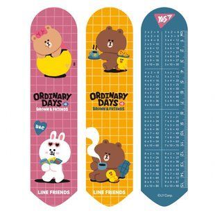 Закладка пластиковая 2D Line Friends brown Yes, 708137 7428 фото