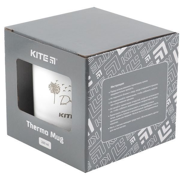 Термокружка 260 мл біла Kite K21-324-01, 50282 325 фото
